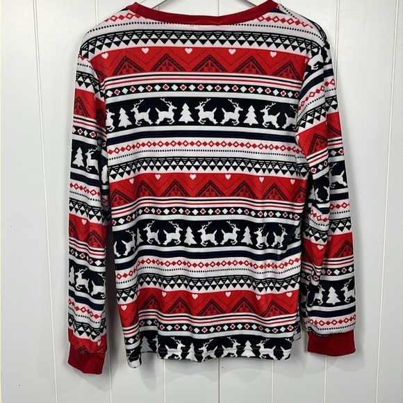 Ekouaer Womens Christmas Pajamas XL Red White Black Reindeer Trees Stripe Soft - Picture 8 of 16